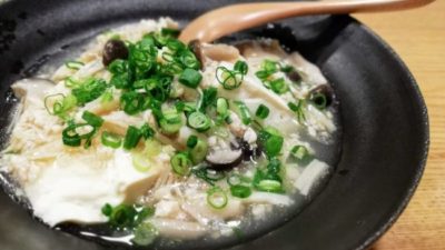 きのこと鶏そぼろの「あんかけ豆腐」レシピ・献立・薬膳効能